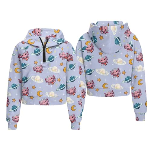 Sweatshirts for Girls Kids Half Zip Up Pullover Hoodies Long Sleeve Sweatshirts with Pockets Fall Winter Clothes