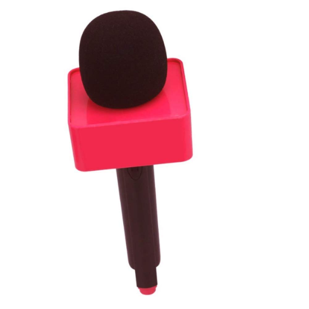 Gadget Wagon Cube Mic Flag for Branding - universal, suits all mics, for media, youtubers, television (Black) (MIC NOT INCLUDED) (Red)