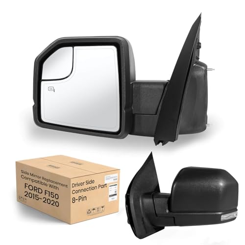 xingsichuang Left Driver Side Mirror For 2015-2020 Ford F150 with Power Adjustment
