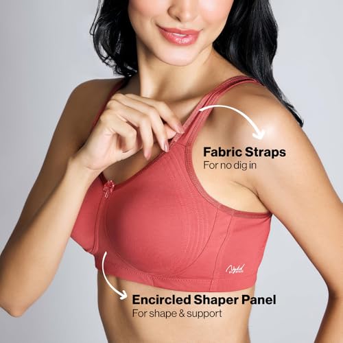 Image of NYKD NYB169 Cotton Non Padded Non Wired Encircled Shaping Bra Full Coverage Side Lift (Plus