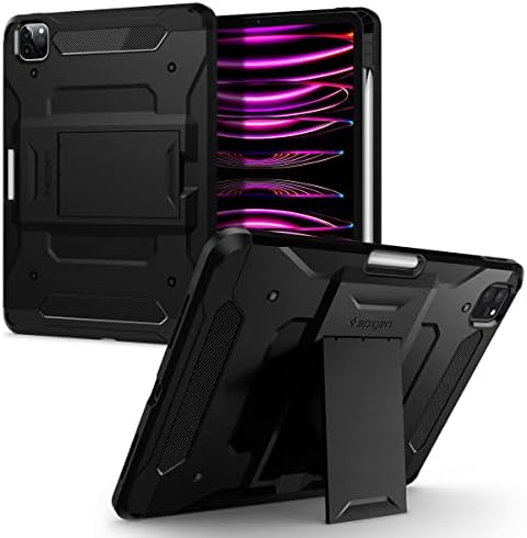 Spigen Tough Armor Pro Case Designed for Apple iPad Pro 11 inch M2 4th Generation (2022) / 3rd Generation (2021) / 2nd Generation (2020) / 1st Generation (2018) with Pencil Holder - Black