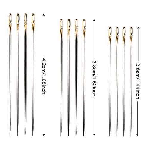 image for FEBSNOW 24PCS Self Threading Needles Sewing Needles Stitching Pins in 