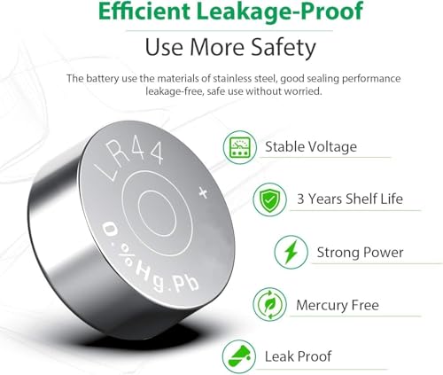 Image of LR44 Button Cell Battery | AG13 Button Cell, G13, SR44, A76, 357A |1.5V Battery Alkaline Coin Cell for Watch Cell, Electronic Toys, Digital Watch, Candle Diya | (Pack of 50)