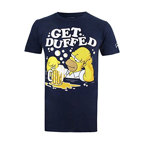 Simpsons Get Duffed Camiseta, Azul (Navy NVY), XXL para Hombre
