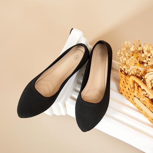 Image of HEAWISH Women's Ballet Flat Flats Shoes Comfortable Mesh Pointed Toe Slip On Dress Shoes