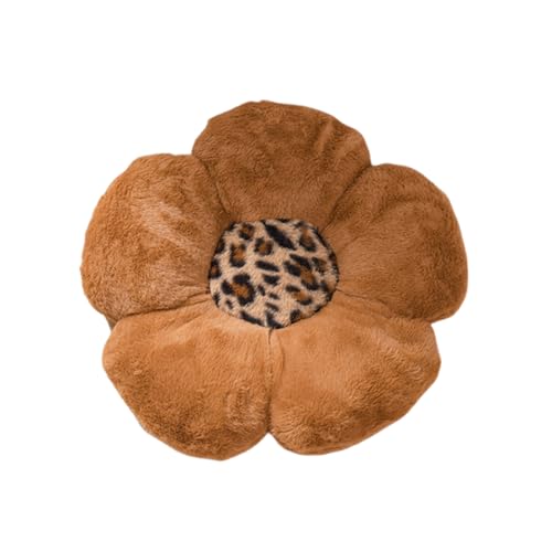SUIOPPYUW Almohada de Leopardo y Mariposa, Almohada de Cama, Peluche con Flores, Respaldo sofá, Piel Conejo imitación, para el hogar y el Coche, Flores Marrones