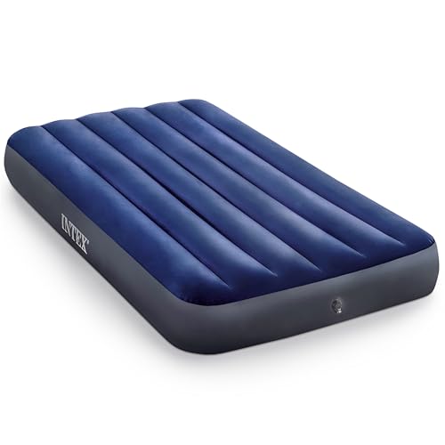 Intex 75 x 39 x 10 Inch Dura-Beam Fiber-Tech Vinyl Standard Downy Air Mattress with Plush Top and 2-in-1 Valve, Twin (Pump Not Included) by Intex - Used condition - US$15.90