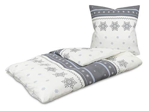 Dyckhoff Bettwäsche, Baumwoll-Mischgewebe, Grau, 135 cm x 200 cm