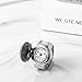 Imagen de JewelryWe Reloj Anillo Elástico Plata: Reloj de Dedo de Cuarzo Analógico para Mujer Correa Extensible de Acero Inoxidable Ojo de Gato Decoración