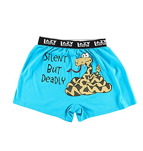Lazy One Funny Animal Boxers, Novelty Boxer Shorts, Humorous Underwear, Gag Gifts for Men,(Silent But Deadly Snake, MEDIUM)