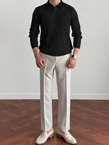 Image of Noble Monk Relax Fit |Textured| Lycra | Polo Neck T-Shirt