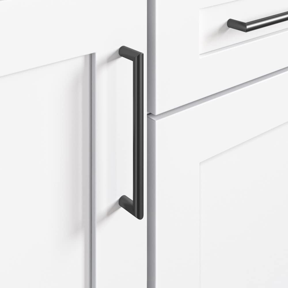 Top Knobs - TK944BLK - Kinney Pull 7 9/16" - Flat Black - Lynwood Collection