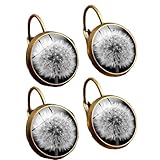 Machify - arete de aro clásico de diente de león, 2 pares de arete con dije de moda