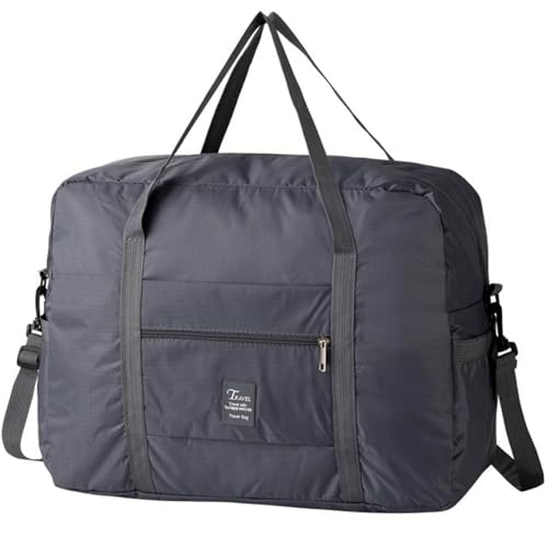 Cabin Bag 45x36x20 for Easyjet Airlines, YYGOJOY Underseat Foldable Travel Duffel Bag Holdall Tote Carry on Luggage Overnight Weekend Bag for Women and Men (Grey)