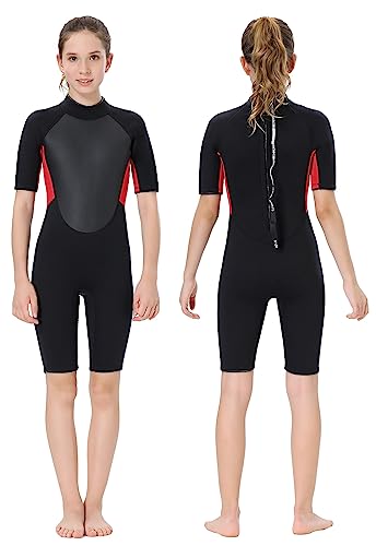 TBLUITE Wetsuit Kids for Toddler Boys Girls Child and Youth, 3mm Neoprene Shorty Wet Suits and 2mm Long Full Swimsuits Back Zip Warmth for Diving Surfing Swimming Lessons