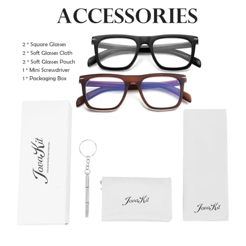 Image of JOVAKIT Square Frame Glasses for Women Men Non-prescription Clear Lens Eyeglasses Anti-Blue Light Lens Eyewear