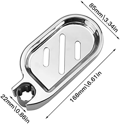 1 Pcs Shower Rail Soap Dish, Clip-on Bathroom Soap Holder Soap Dish, Shower ABS Soap Dish for Riser Rail 22mm Adjustable Bathroom Gadget, Silver, one size
