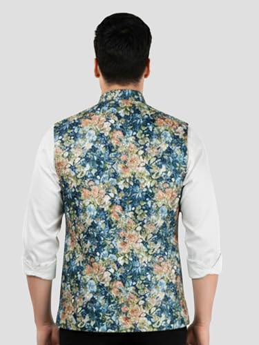Image of VASTRAMAY Men's Silk Blend Nehru Jacket | Festive Ethnic Attire for Wedding, Party & Ramzan | Traditional Outfit - Eid Special