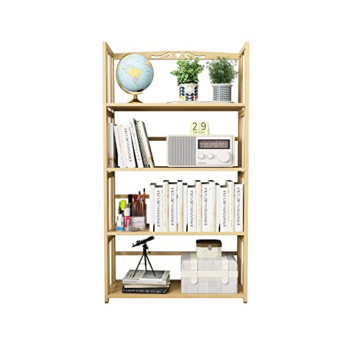 BBoors Bamboo Shelf, 27" W 3-Tier Bookshelf Bookcase, Free-Standing Storage Shelf, Plant Flower Stand, Shelf Rack for Living Room Bathroom Kitchen Home Natural