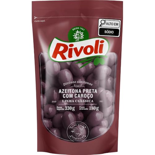 Rivoli Azeitona Preta Em Conserva Com Caroço Sachê 100G