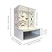HomScape Modern Wooden Wall Mounted Temple for Home, Office, Living Room | White Pooja Mandir with LED Light & Storage Shelf | Wooden Temple 15.8