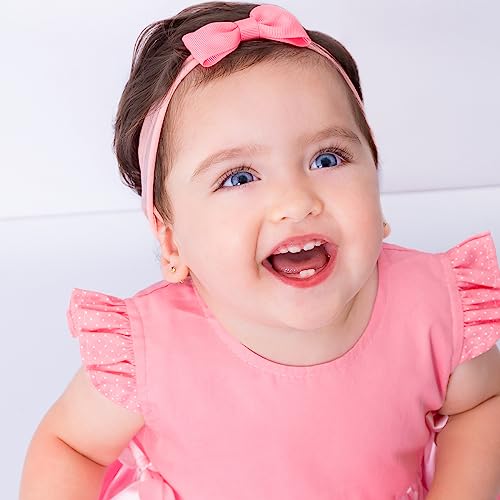 Vestido de Bebê Roupa Menina Infantil Com Tiara 100% Algodão - Mundo Nina - Minnie Rosa Tamanhos:G (