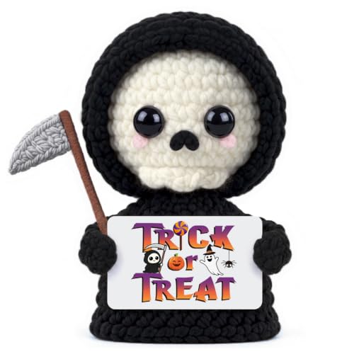 Halloween Decoration, Halloween Basket Stuff, Spooky Crochet Grim Reaper