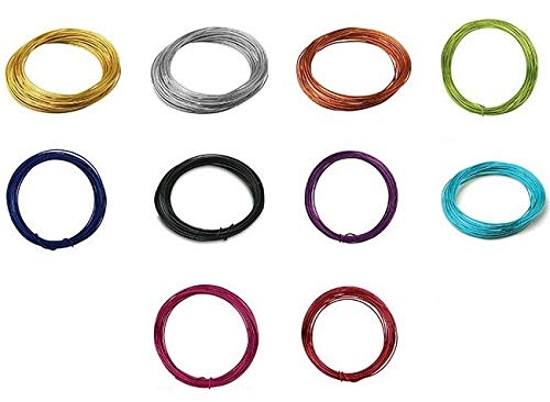 Image of Beadsnfashion 10 Rolls Aluminium Craft Wire 1mm (18 Gauge) Assorted Colors, 50 Meters Total for Jewellery Making, Flower Decoration, Floral Arrangement & DIY Crafts