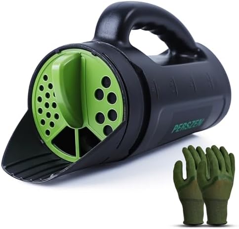 Drop Fertilizer Spreaders for Lawns You Didn't Know You Needed 8 PERSZEN Seed Spreader Hand Held, Hand Spreader Lawn and Garden for Fertilizer Grass Seed Salt Ice Melt Earth Food, Seed Shaker with Multiple Adjustable Opening Sizes for All Purpose, Up to 80 Oz