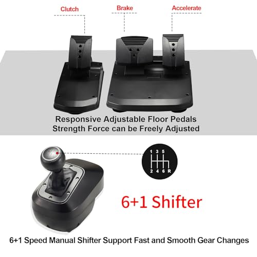 DOYO Gaming Racing Wheel with Pedals and Shifter, 1080 Degree Xbox Steering Wheel and Paddle Shifters Driving Wheel for PC, PS4, Xbox One, Xbox Series X/S, Xbox 360, PS3, Nintendo Switch - Image 6