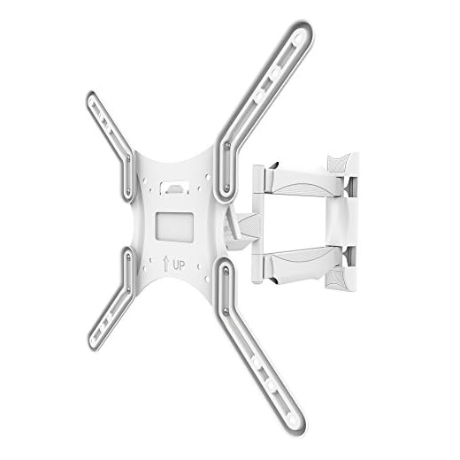 Kanto M300W Full Motion TV Wall Mount for 26-55" TVs | Articulating Arm with 19" of Extension | Up to 135° Swivel | Easy Tilt Design | 5" Offset | VESA Compatible TV Bracket | Heavy-Duty Steel | White
