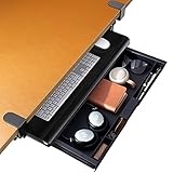 HUANUO Large Keyboard Tray with Pull Out Drawer Under Desk - Hidden Slide Storage Organizer with Extra Sturdy C Clamp (32.2' Including Clamps) Perfect for Home & Office