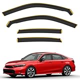 CXZHAZD Shatterproof in-Channel Side Window Deflectors for Honda Civic Sedan 2022-2026, Clip-on Window Deflectors Vent Window Visors Rain Sun Wind Guards Shade Deflectors