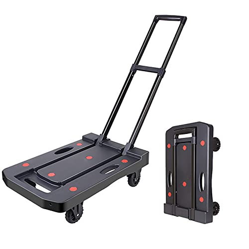 GMZS Camión de Mano Plegable, Push-Pull Dual Propósito/Carga compresiva Fuerte, con 6 Ruedas, Freno para Equipaje, Viaje, Movimiento, Compras, Uso de Oficina Cover