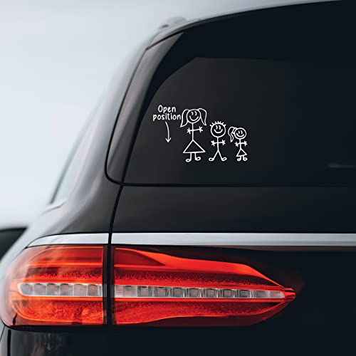 Position Open Divorced Stick Figure Family Sticker Decal Notebook Car Laptop 6' x 3' (White)