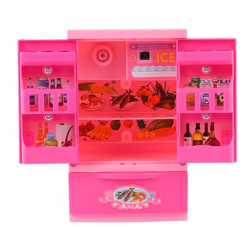 1 Pc Refrigerador simulado Toys de Juguete para Juguete refrigerador Creativo Juguete Divertido para Mini electrodoméstico Nevera Juguete el plastico Rosa Abaodam