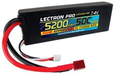 Common Sense RC Lectron Pro 2S 50C LiPo Battery w/T-Style (7.4V/5200mAh)