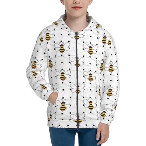 Cute Small Wasp Kid Hoodies Boys Zip Up Sweatshirts Girls Pullover with Pocket3