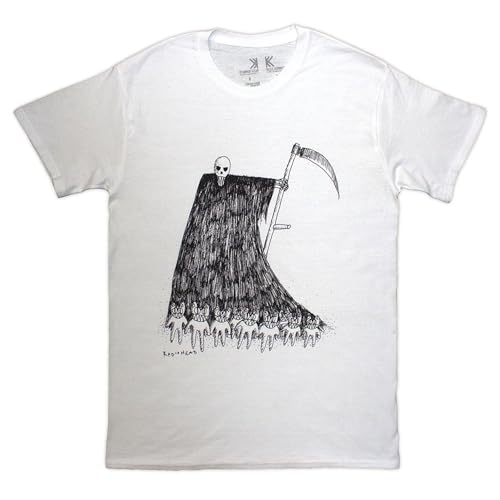 Rock Off officially Licensed Products Radiohead Grim Reaper - Camiseta orgánica, blanco, L