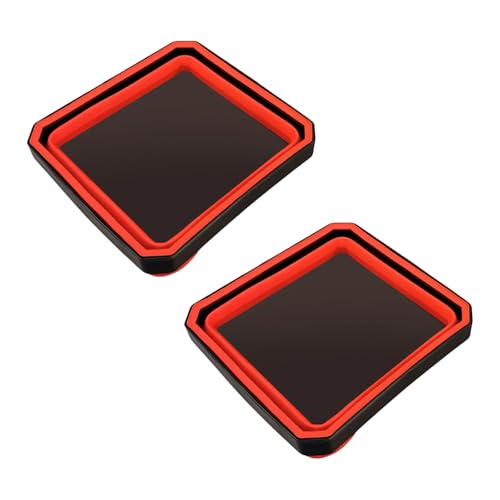 Set Of 2 Foldable Silicone Tray For Small Metal Parts Storage Organizers Tool Carriers For Craft And Repair
