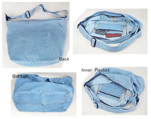 Bolso de hombro denim Casual para mujer liviano y clásico miniatura 4
