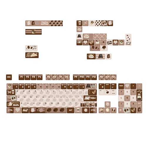 Touches de claviers mécaniques marron café : set de touches PBT ergonomiques