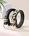 AWAYTR 2 Pcs Kids Girls Leather Belt, Fashion Gold Buckle Belts for Teen Girls Jeans Dress (Black+Leopard, Fit Waist: 26