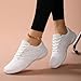 YSMIIH Women Cheerleading Dance Fashion Trainers Sneakers Lace Up Gym Athletic Sport Training Ventilate Line Fabric Fashion Sport Shoes(White,10