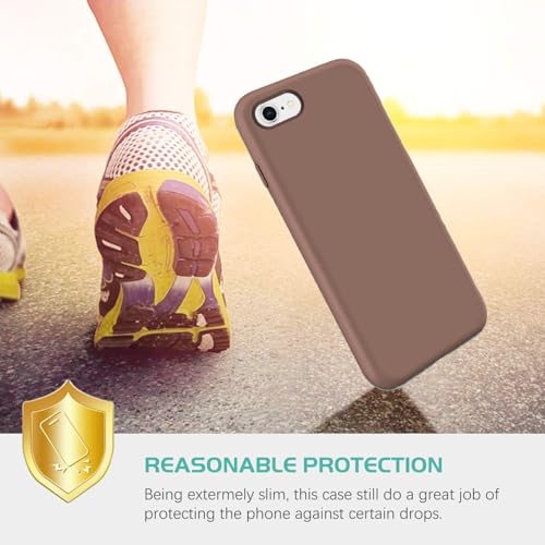 Image of VONZEE Back Cover for iPhone 7 /8 /SE /SE (3rd Gen), Liquid Silicone Gel Rubber Shockproof Candy Phone Cases Compatible for iPhone 7 /8 /SE /SE (3rd Gen) (Brown)