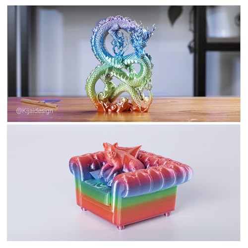 Image of Creality PLA Filament 1.75mm Rainbow, 3D Printer Filament, 1.0kg (2.2lbs) Spool, No Warp Enhanced Toughness, Dimensional Accuracy ±0.03mm Printing Filament, for 3D Printers (Rainbow)