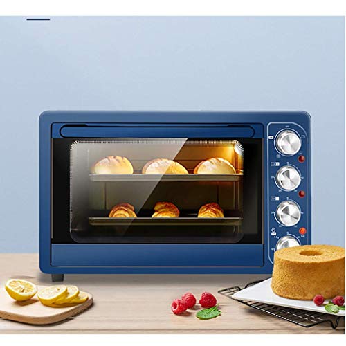 Huishoudelijke elektrische oven, multifunctionele mini-oven 32L capaciteit onafhankelijke temperatuurregeling 1500W roestvrijstalen convectie aanrecht broodroosteroven happy - Afbeelding 3