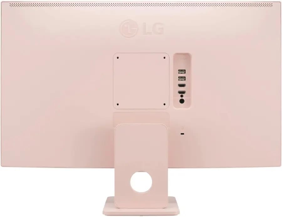 posterior view of LG MyView Smart Monitor showing ports