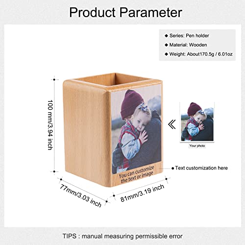 Glooraca Custom Photo Wood Pencil Pen Holder Pencil Cup Pen Organizer Stand For Desk For School Office (Style 1) #TOP1
