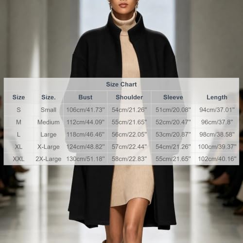 YRAETENM Women Mid Length Wool Coat Chic Outerwear for Fall Winter - image 6